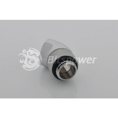 (2PCS) Bitspower G1/4" Silver Shining Rotary 45 Degree IG1/4" Extender