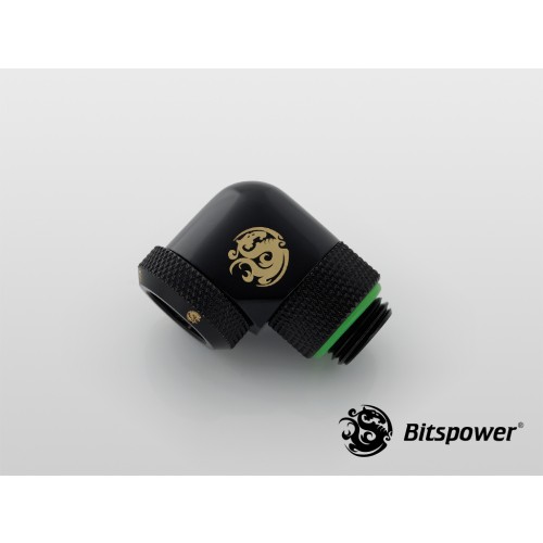 Bitspower Matt Black Enhance Rotary G1/4" 90-Degree Multi-Link Adapter For OD 12MM