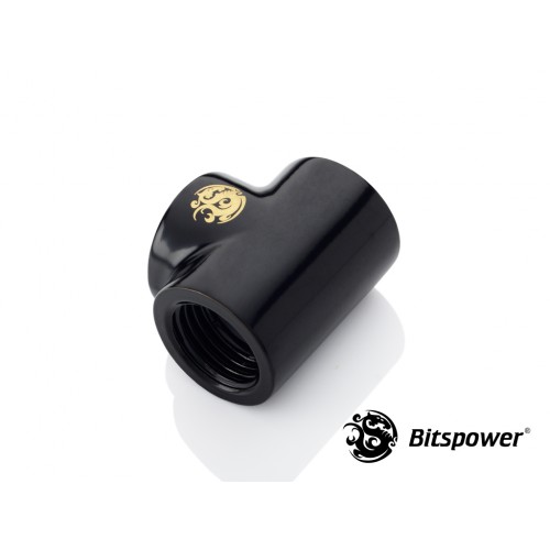Bitspower Matt Black T-Block With Triple IG1/4"