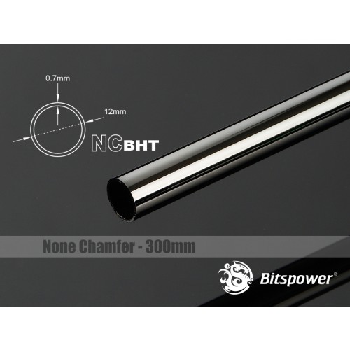 Bitspower None Chamfer Brass Hard Tubing OD12MM Black Sparkle- Length 300 MM  x 2