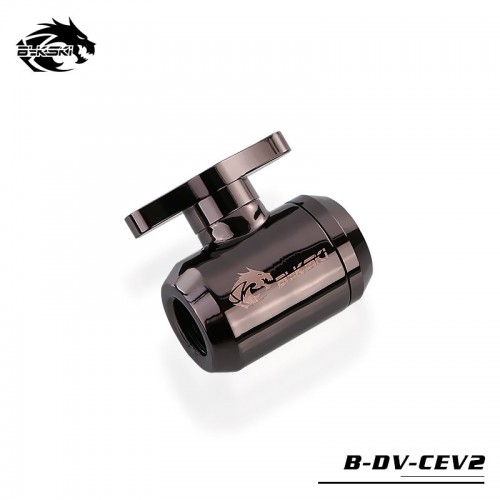 Bykski Water Valves Hand-Tighten Drain Valves Switch Valves Aluminum Handle For Hard Tubing B-DV-CEV2 Grey