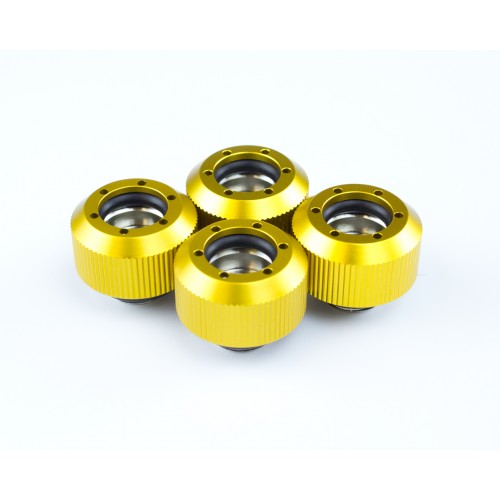 Revolver- Straight Knurled Grip  -  Anodized Gold- (4PK)  Compression Fitting 3/8in. ID x 1/2in. OD 