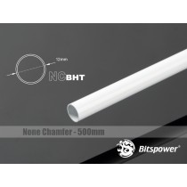 (2 PCS) Bitspower None Chamfer Brass Hard Tubing OD12MM Deluxe White - Length 500 MM