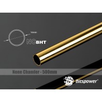 (2 PCS.) Bitspower None Chamfer Brass Hard Tubing OD14MM Golden - Length 500 MM