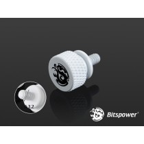 Bitspower Logo Aluminum Thumb Screw For 632 (White) 4 pcs.