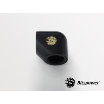 Bitspower Matt Black 90-Degree With Dual Inner G1/4" Extender