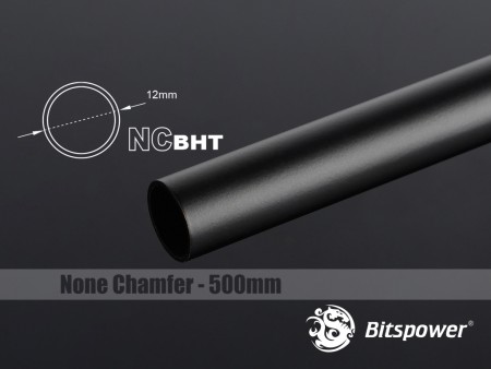 (2 PCS.) Bitspower None Chamfer Brass Hard Tubing OD12MM Carbon Black - Length 500 MM