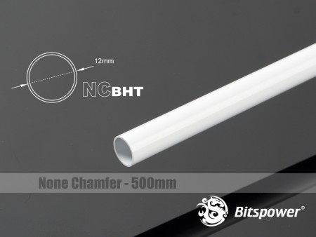 (2 PCS) Bitspower None Chamfer Brass Hard Tubing OD12MM Deluxe White - Length 500 MM