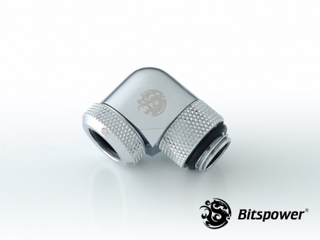 Bitspower Silver Shining Enhance Rotary G1/4" 90-Degree Multi-Link Adapter For OD 12MM