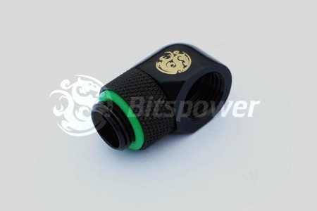 (2 PCS) Bitspower G1/4" Matt Black Rotary 90-Degree IG1/4" Extender