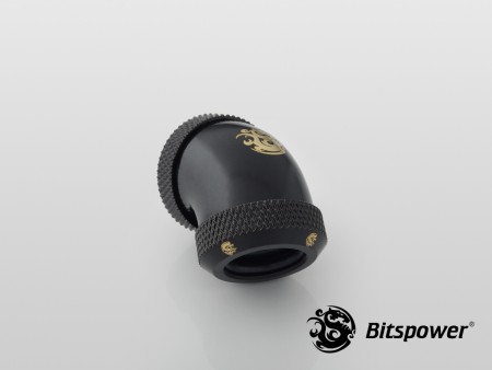 Bitspower Matt Black Enhance 45-Degree Dual Multi-Link Adapter For OD 12MM