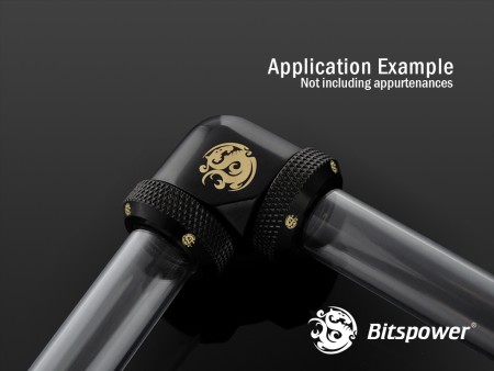Bitspower Matt Black Enhance 90-Degree Dual Multi-Link Adapter For OD 12MM