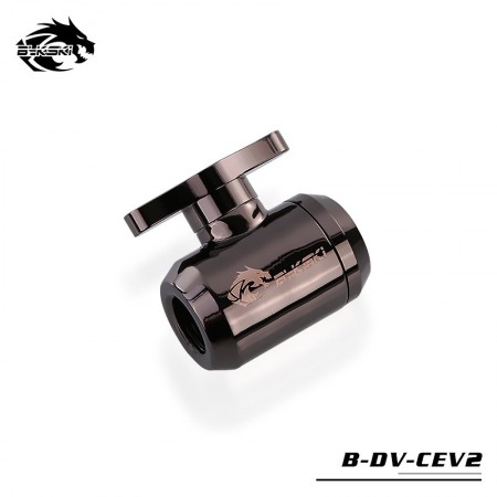 Bykski Water Valves Hand-Tighten Drain Valves Switch Valves Aluminum Handle For Hard Tubing B-DV-CEV2 Grey