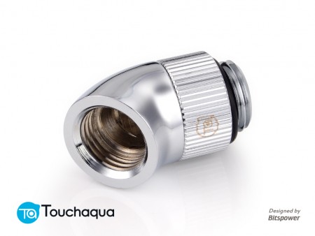 (2 PCS.) Touchaqua G1/4" Rotary 45-Degree IG1/4" Extender (Glorious Silver)