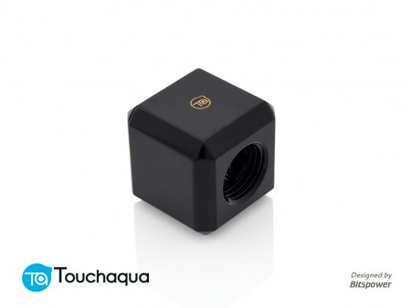 (2 PCS) Bitspower Touchaqua G1/4" T-Block (Glorious Black) 
