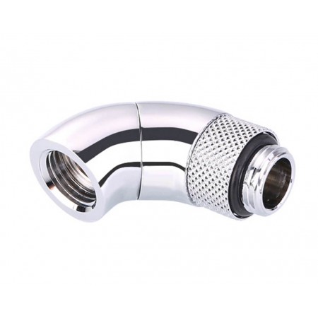Bykski G1/4 Male to Female 90 Degree Double Rotary Elbow Fitting - Silver (B-RD90-SK)